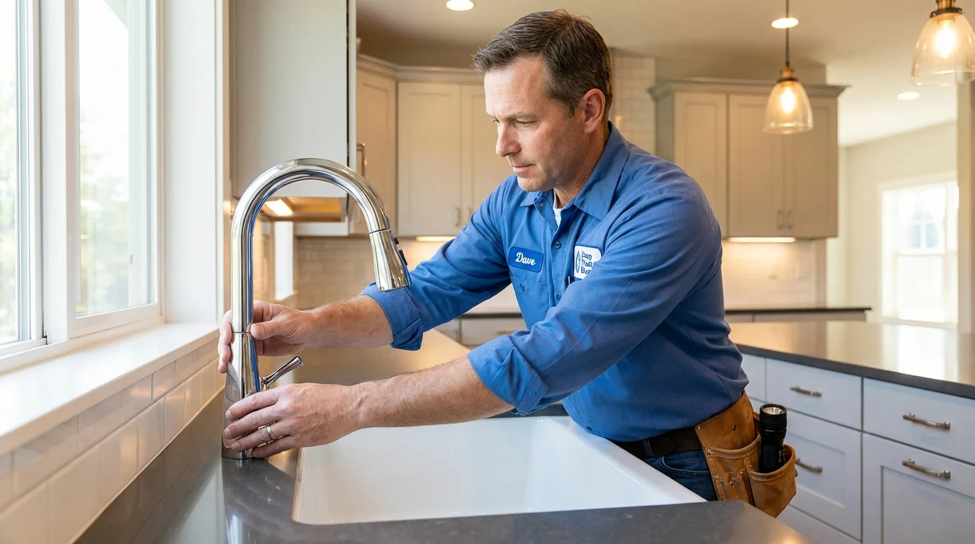 Kitchen faucet installation by Johns Plumbing LLC in Oak Hill